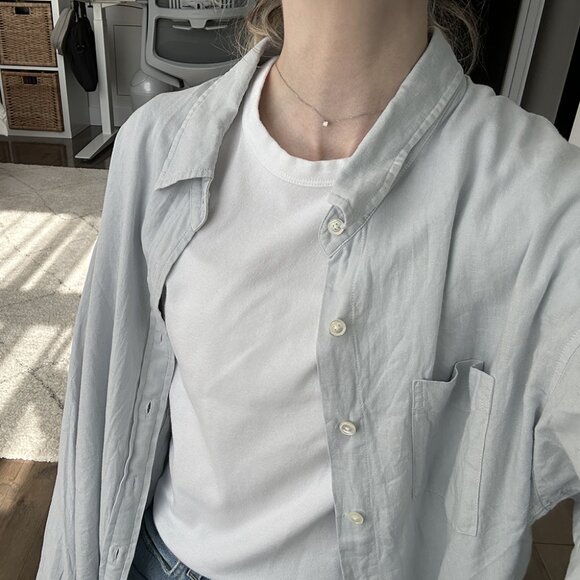 Wilfred Free Relaxed Linen Shirt in Blue Cloud 2XS - Picture 10 of 11